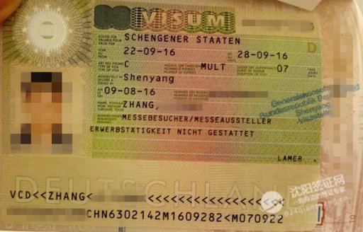 德国签证代办出了一本,谢谢张先生信任与支持沈阳签证网